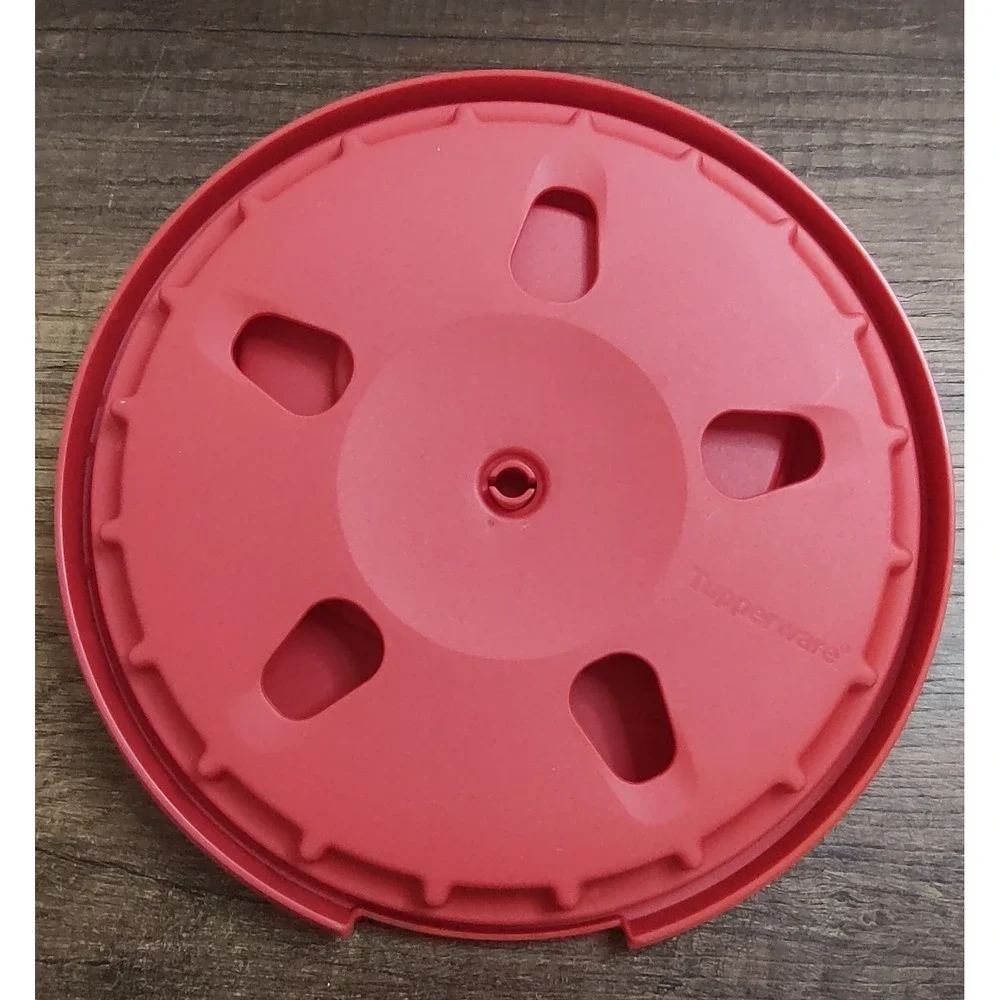 Tupperware Red White Colander Bowl LID Only Plastic Dishwasher Safe Medium A11